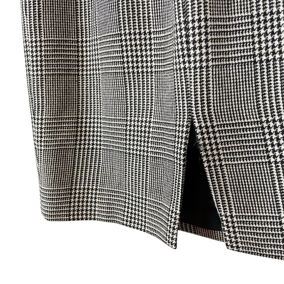 Stella McCartney Houndstooth Plaid Boat Neck Wool Blend Dress Black 40 US 4/6 - Picture 6 of 9